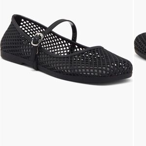 Black Mesh Jelly Women's Flats